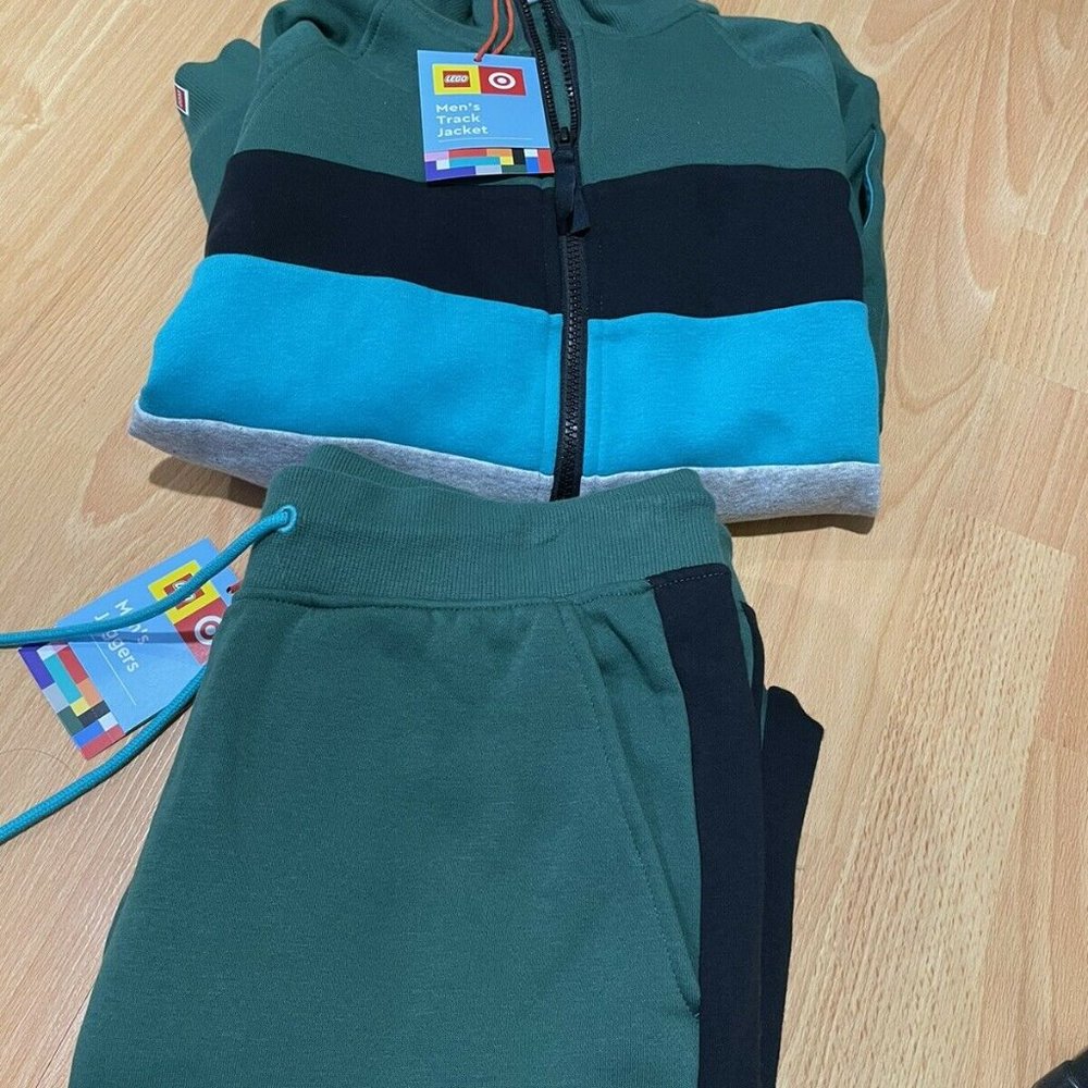 Men's Color Block Stripe Zip-Up Track Suit- LEGO Collection x Target Green SizeM